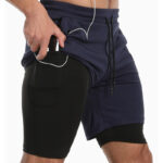 Men’s 2-in-1 Gym Shorts – Built-In Compression with Phone Pocket