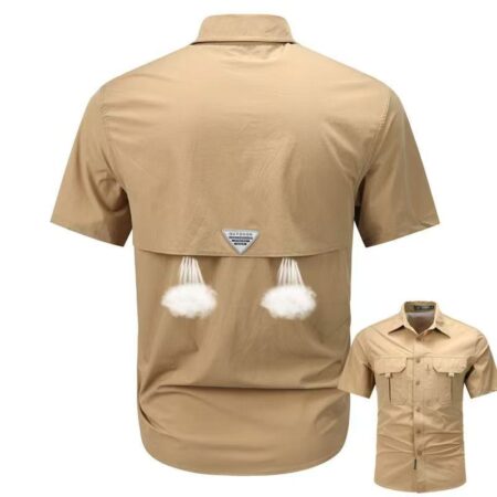 Men's Stretch Outdoor Shirt – Lightweight, Quick-Dry & Breathable (Brown)