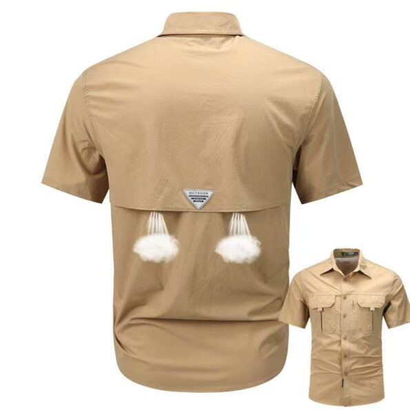 Men's Stretch Outdoor Shirt – Lightweight, Quick-Dry & Breathable (Brown)