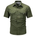 Men’s Stretch Outdoor Shirt – Lightweight, Quick-Dry & Breathable (Green)