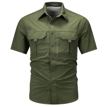 Men's Stretch Outdoor Shirt – Lightweight, Quick-Dry & Breathable (Green)