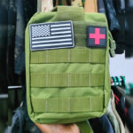 Emergency Survival Kit and First Aid Kit Professional Survival Gear SOS Emergency Tool with Molle Pouch (Green)