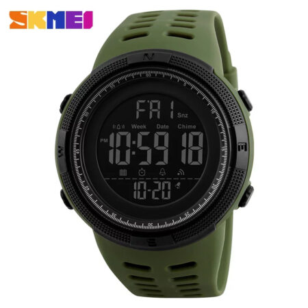 SKMEI Men Sport Watches Waterproof Shock Resistant Countdown Fashion Man Clock Watch Digital Wristwatches Relogio Masculino 1251 - Green