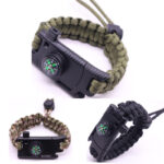 Paracord Survival Bracelet with Compass, Fire Starter & Emergency Whistle – Outdoor Adventure Gear