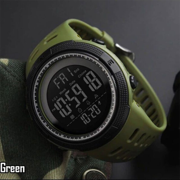 SKMEI Men Sport Watches Waterproof Shock Resistant Countdown Fashion Man Clock Watch Digital Wristwatches Relogio Masculino 1251 - Green