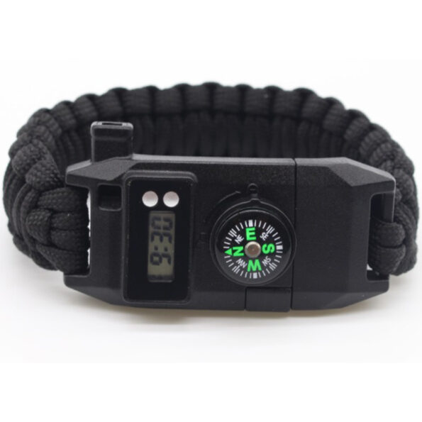 Multifunction Survival Paracord Bracelet with Compass, Watch & Emergency Tools