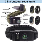 Multifunction Survival Paracord Bracelet with Compass, Watch & Emergency Tools