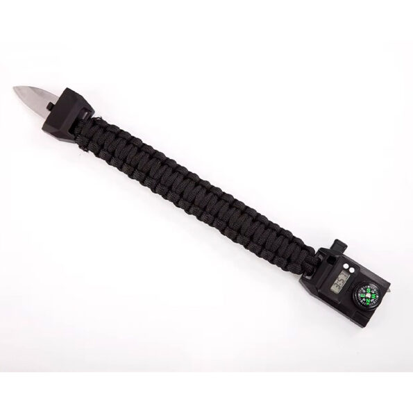 7-in-1 Multifunction Survival Paracord Bracelet with Compass, Watch & Emergency Tools