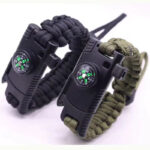 Paracord Survival Bracelet with Compass, Fire Starter & Emergency Whistle – Outdoor Adventure Gear