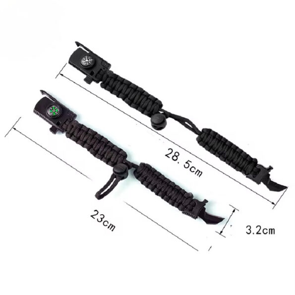 Paracord Survival Bracelet with Compass, Fire Starter & Emergency Whistle – Outdoor Adventure Gear
