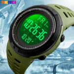 SKMEI Men Sport Watches Waterproof Shock Resistant Countdown Fashion Man Clock Watch Digital Wristwatches Relogio Masculino 1251 – Green