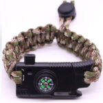 Paracord Survival Bracelet with Compass, Fire Starter & Emergency Whistle – Outdoor Adventure Gear