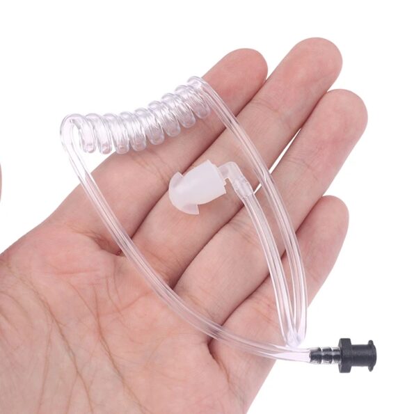 Walkie Talkie Earpiece with PTT Mic – Acoustic Tube Design, 2-Pin Connector