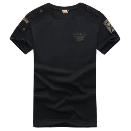 Tactical Utility T Shirt Comfortable Outdoor Style with Shoulder Pockets | Tactical T-Shirt Kenya (Black)