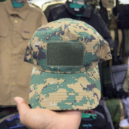 Tactical Utility Caps with Velcro Patch – Adjustable Outdoor & Everyday Wear Hats (Woodland Digital Camo))