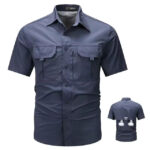 Navy-Blue-spandex-short-sleeve-shirt