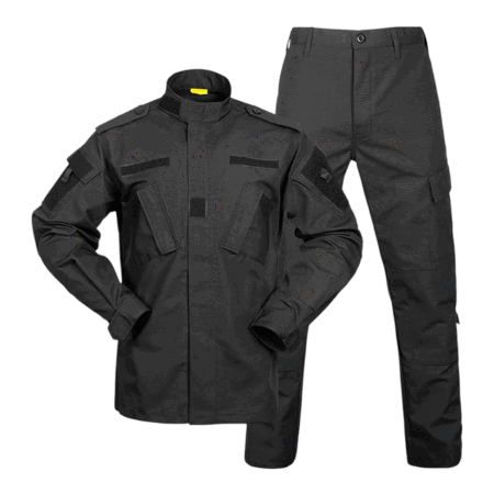 Black ACU Tactical Uniform for security, training, and fieldwork