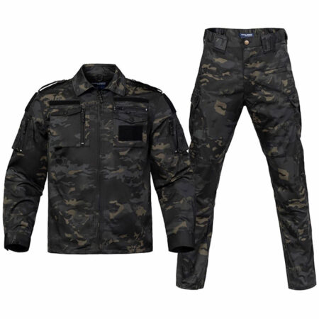 black camo 728 uniform kenya tactical combat wear for security and outdoor use