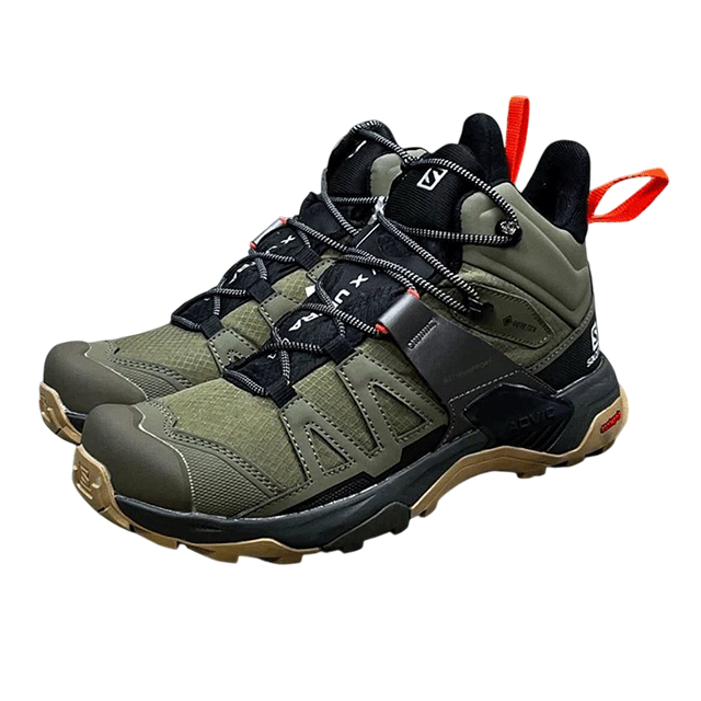 Green-salomon-shoe Green Salomon Shoes for hiking, outdoor activities, and casual wear