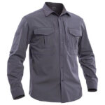 grey nylon spandex long sleeve shirt kenya breathable stretch smart casual fit