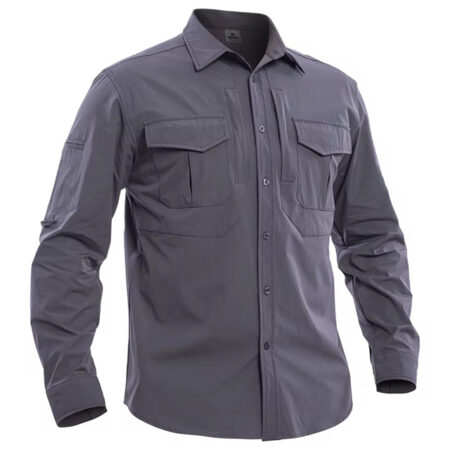 grey nylon spandex long sleeve shirt kenya breathable stretch smart casual fit
