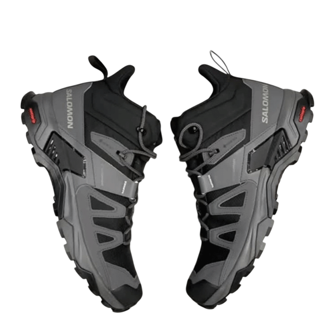salomon-shoe-grey Grey Salomon Shoes for hiking, outdoor activities, and casual wear