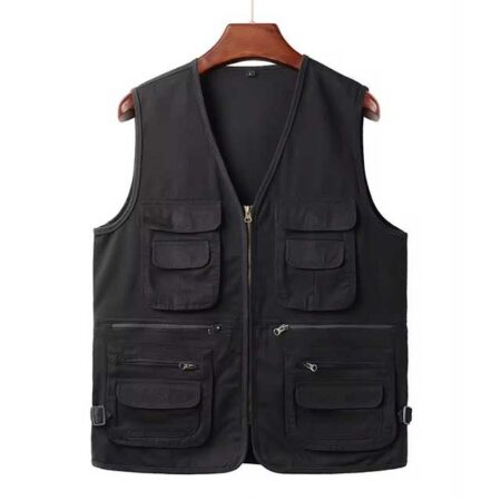 Black Cotton Half Jacket – Premium Utility Vest for Tactical & Outdoor Wear