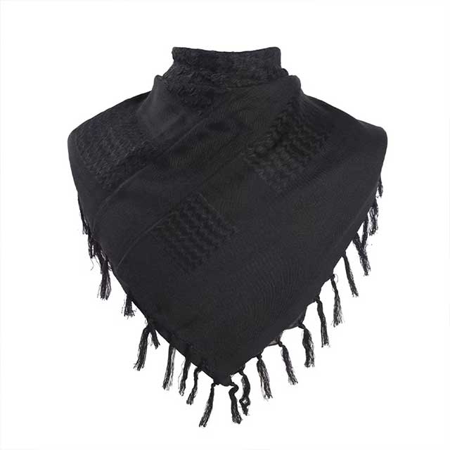 Black-Outdoor-Scarf Shemagh Scarf Tactical Desert Scarf for Military, Security, and Outdoor Use