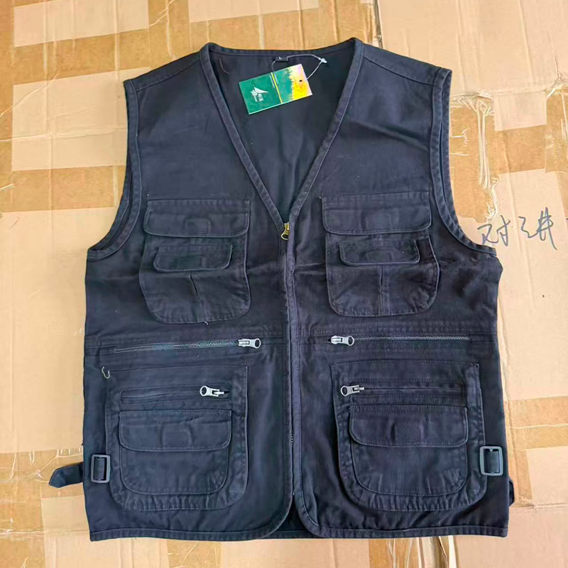 Cotton-Black-Outdoor-Half-Jacket