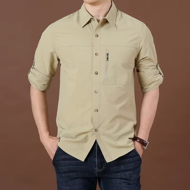 Khaki-Spandex-Outdoor-Shirt